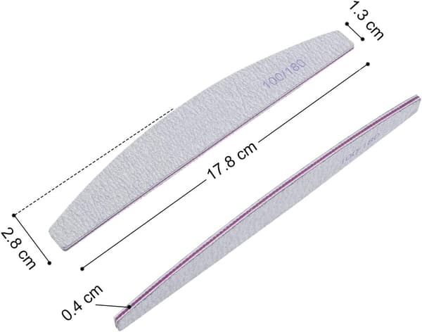 16 stk. dobbeltsidige neglefiler - 100/180 grit vaskbare Vit