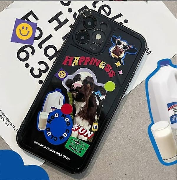 Pxcl kompatibel med iPhone 11 cover, sort retro ko-form til iPhone 11 cover Iphone 11pro 5.8