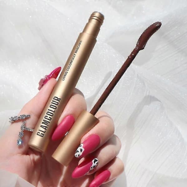 Farget Mascara Svart Vippe Vippeforlengelse Øyenvippebørste Skjønnhetssminke Langvarig S07 Curly-Brown