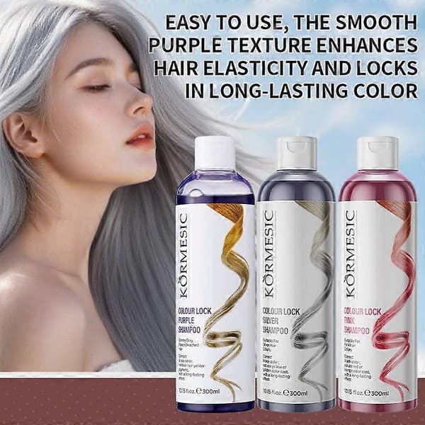 Lilla Hårshampoo, Tonende Lilla Shampoo til Lilla Hår til Blondt Platin og Gråt Hår Farvebehandlet, Gule Nuancer, Reducerer Messingfarve 300ml Silver