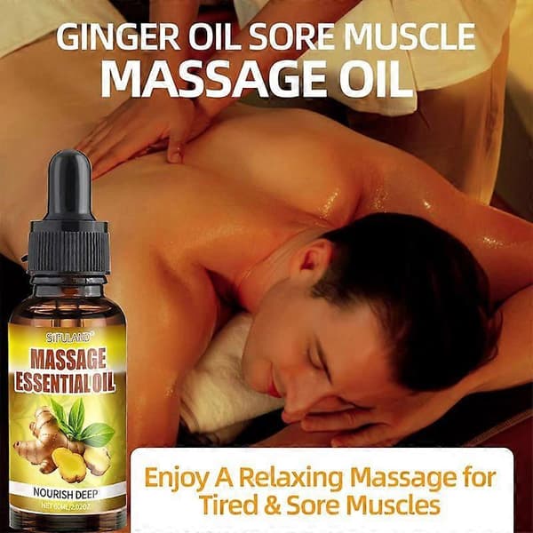 Eterisk lavendelmassageolja, 100 % naturlig aromaterapi eterisk olja för aromaterapi, diffusor, luftfuktare, djupt närande, idealisk för massage Ginger