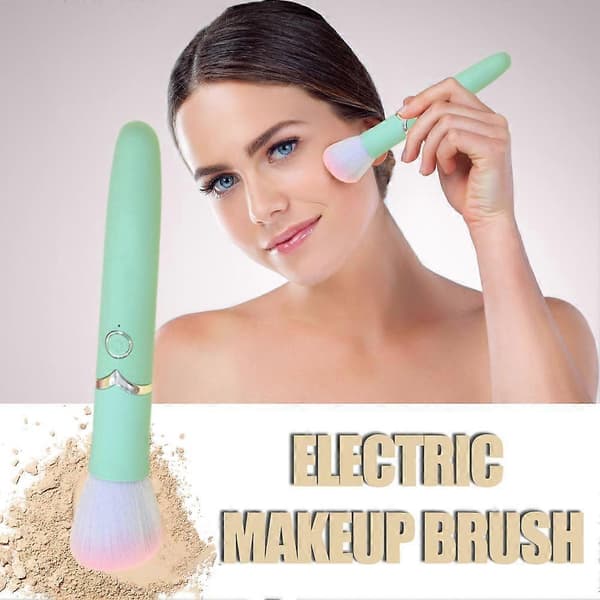 Elektrisk makeupbørste pudderblusher ansigtsmakeupværktøjer 1 set turkos
