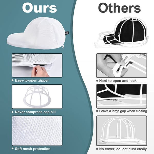 Ny Opvaskemaskine Hat Wash Protector Baseball Hat Washer Baseball Hvid White 1PC