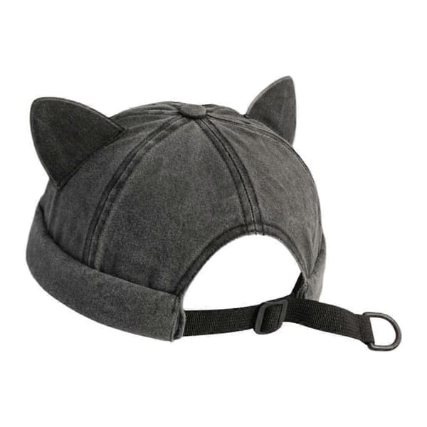 Katøre Docker Hat Søde Accenter Justerbar Sikker Pasform Uden Skygge Design Black One size