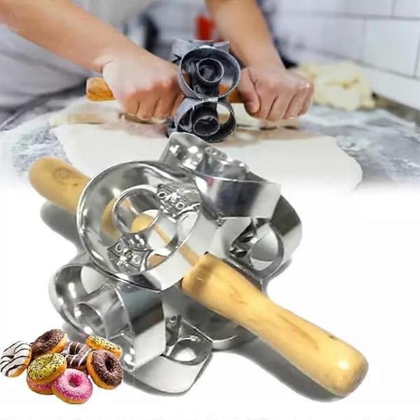 Donutform, Donutudstikkere, Donutforme til bagning, 6-hulrums rustfrit stålform 6in1 donut