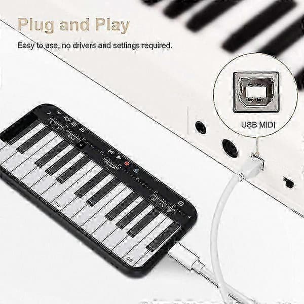 1m 8-stifts till USB-B MIDI-kabel för iPad /
