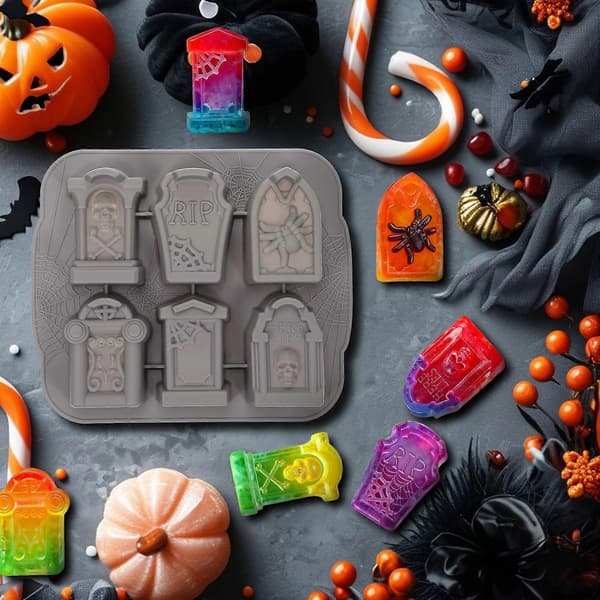 Gravstein isbitform Halloween silikonform for cocktailproduksjon