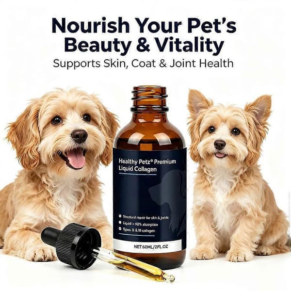 Flydende kollagentilskud til hunde 60 ml, opretholder ledkomfort