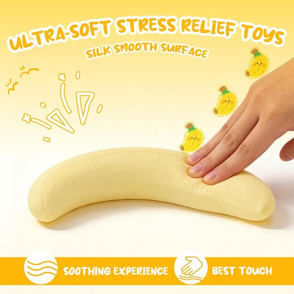 5-pack banan-klämleksaker – långsamt stigande banan-squishy fidget-leksaker