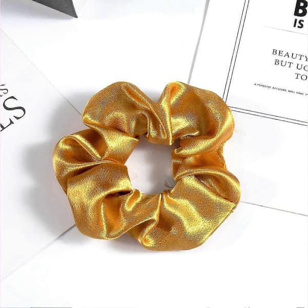 10 stk. guld silke scrunchies satin hårelastikker til kvinder holdbart elastisk hårbåndssæt
