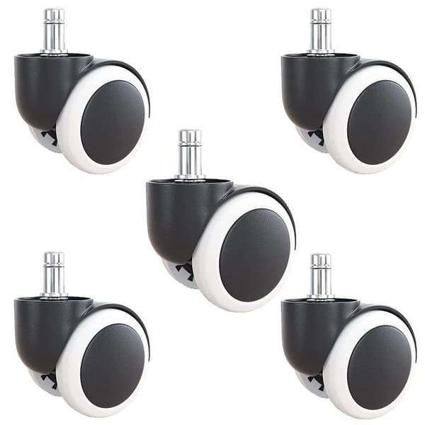 5-pak Hjul til Kontorstol - 11 mm Sort Black Svart