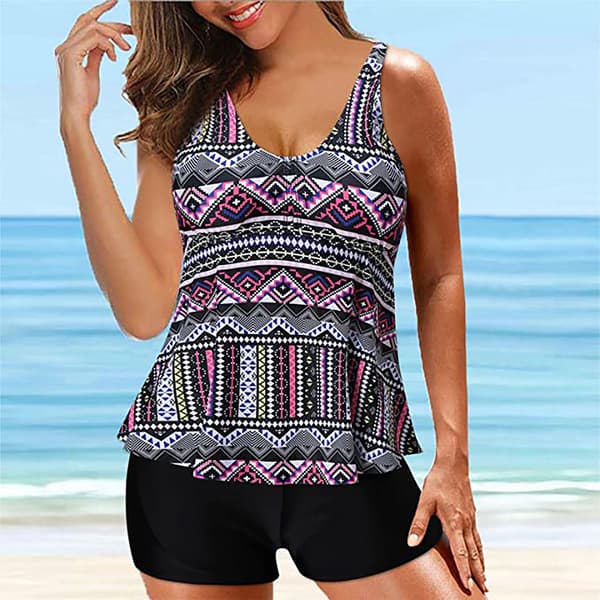Dam Tankini Set Hotpants Baddräkt