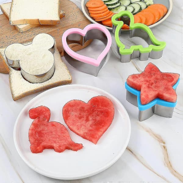 Sandwichkutter og forsegler sett, 4 stk brød sandwich decruster pannekakemaker DIY kakeformer for barn shape3
