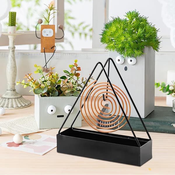 Black Metal Mosquito Coil Holders - Creative Triangular Outdoor Mosquito Coil Incense Spiral