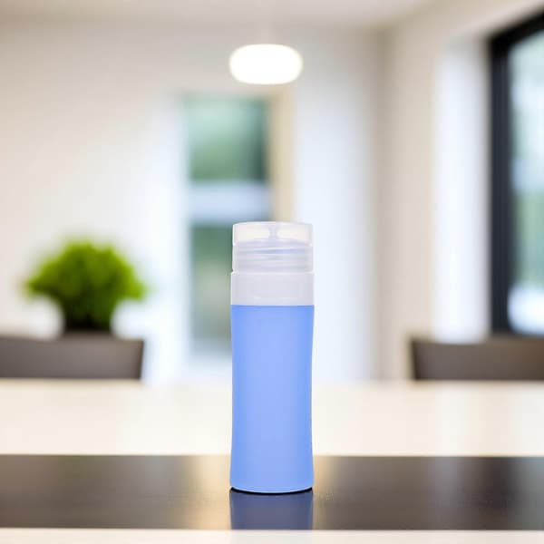 Blå silikone rejseflaske til shampoo, multifunktionel, lækagesikker