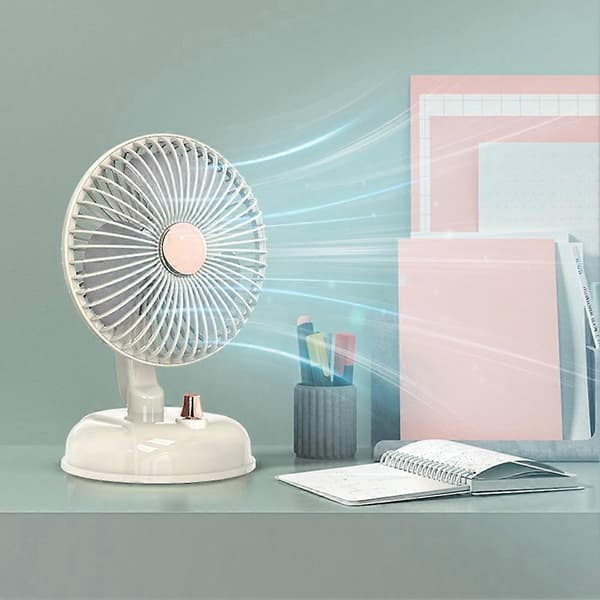 USB Desktop Fan Small Fan Rechargeable Quiet Table Fan for Office Home Dorm, White