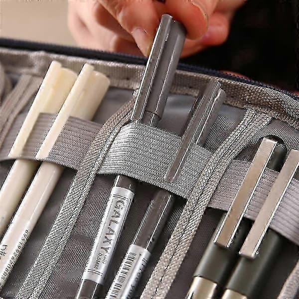1 stk. blød etui-organizer ledning batteri rejsetilbehør fly sort ws
