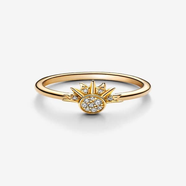 Pandora - Celestial Sparkling Sun Ring - 14k guldbelægning Circumference: 58mm