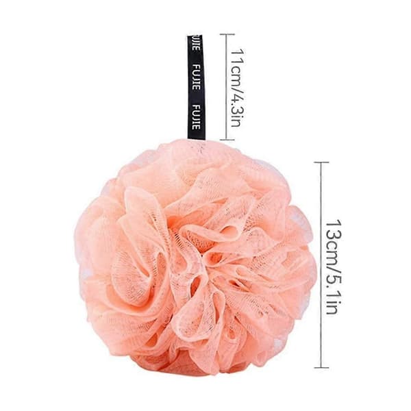 1x Eksfolierende Blomsterskrubber Kroppsbørste Mesh Ball Puff Bad Dusjsvamp E0Z7 pink 1pcs