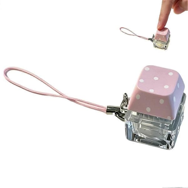 Keycap Nøglering som Kreativ Gave Lysende Tilbehør til PC-spillere og Tekniske Entusiaster Pink with light