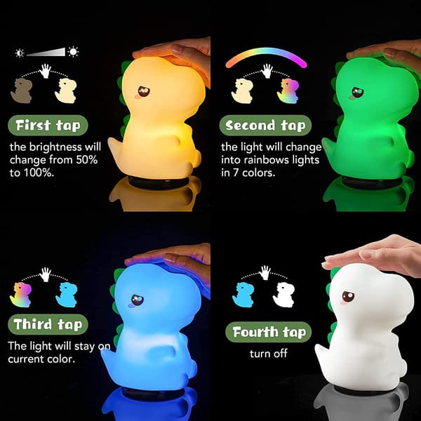 A Fire Dinosaur Night Light for Kids, Color Changing Kids Night Light