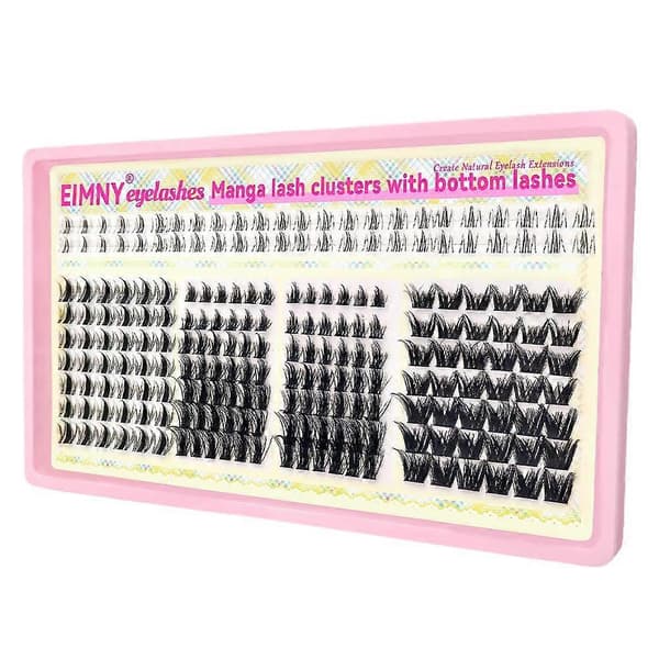 DIY Eyelash Cluster Extension Kit Multi-Længde Tæthed Wispy Vipper til Katteøje-look M1730 1set