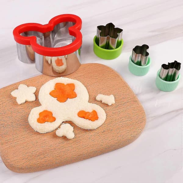 Sandwichkutter og forsegler sett, 4 stk brød sandwich decruster pannekakemaker DIY kakeformer for barn shape2