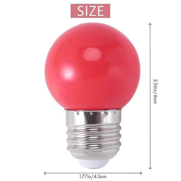 E27 LED-pære, varm rød plastikpære (0,5W effekt) E27