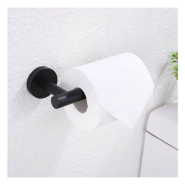 Toalettpapirholder i rustfritt stål (svart).