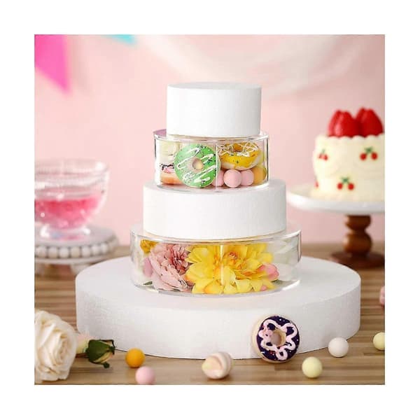 Acrylic Cake Tray Round Cake Tray DIY Cake Refillable Disc Base Clear Cake Stand