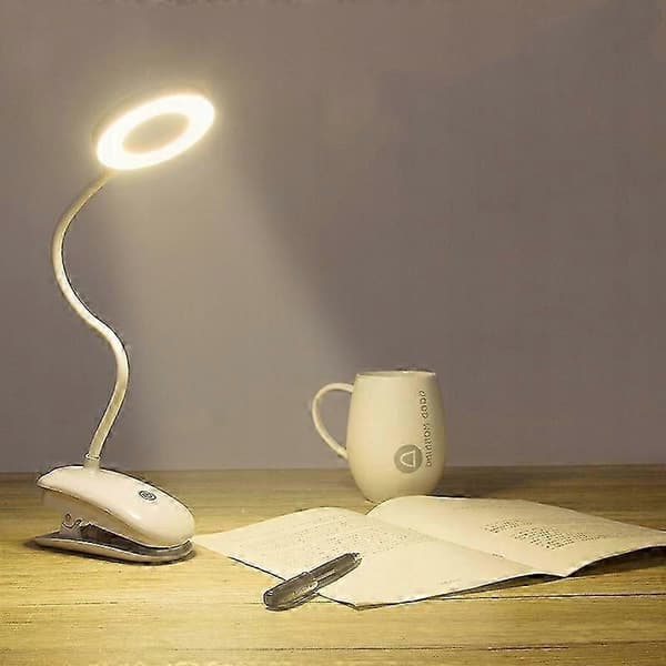 Bordlampe Øyebeskyttelse Led Sammenleggbar Boklys Studentlys plugged in White Light