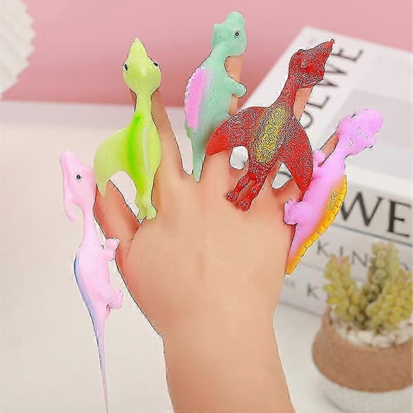 10 st Lingshot Dinosaur Fingerleksaker Flygspel Stressbeständig Elastisk