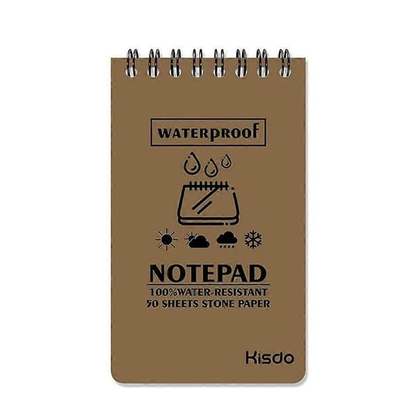 Vandtæt notesblok 50 ark stenpapir gitterjournal Brown
