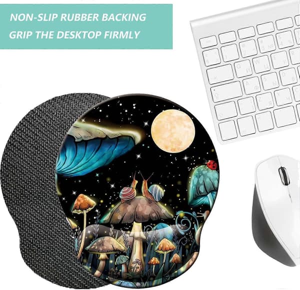Musemåtte med håndledsstøtte, ergonomisk musemåtte med håndledsstøttepude i memoryskum, skridsikker gummibase gaming musemåtte til hjemmekontor computer L