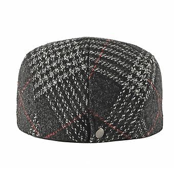Herre Basker Hat Varmt Efterår Vinter Newsboy Flat Cap Golfhatte Justerbar (Sort)