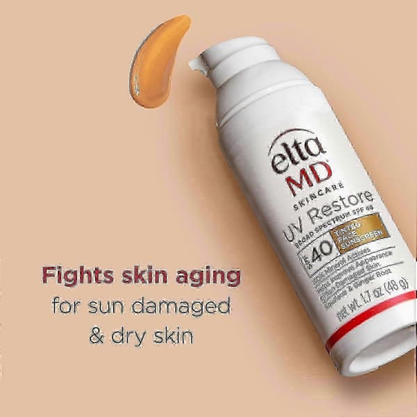 EltaMD UV Restore, Ansigts solcreme, SPF 40, Mineralsolcreme til solskadet hud