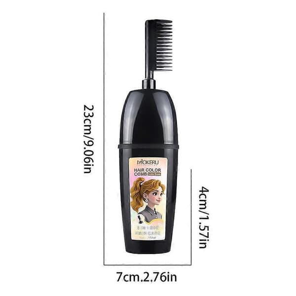 Mokeru Hårfärgningskam - Växtbaserad & Gråhårstäckande Brown Black