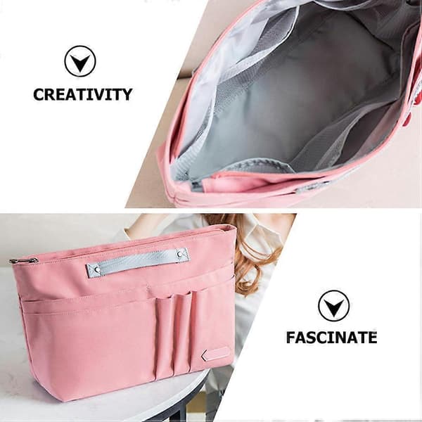 Kemisk makeuptaske tote organizer til opbevaring stilfuld pink polyester