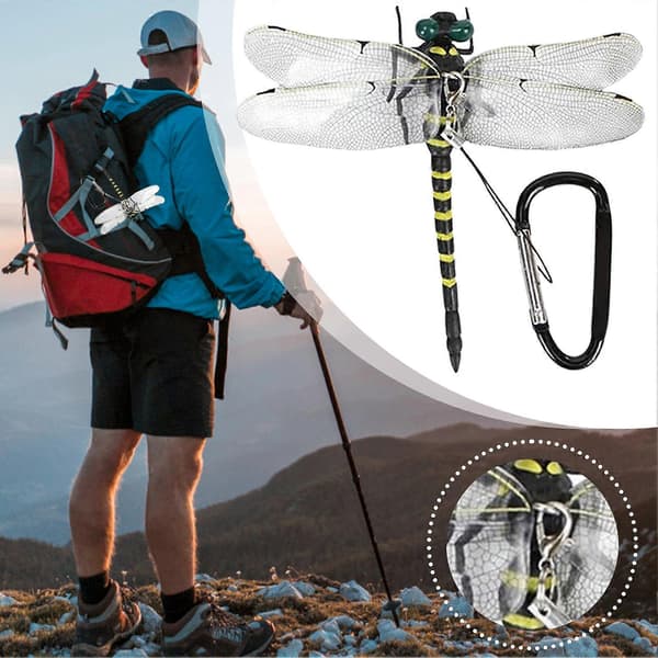 3D Dragonfly Insect Repellent Clips - Realistic Dragonfly Hats & Backpack Accessories for Effective Insect Protection