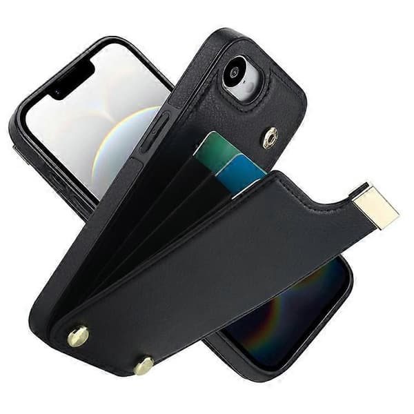 Compatible Case for iPhone 16e TPU + PU Leather Hardware Decor Phone Cover with Card Holder