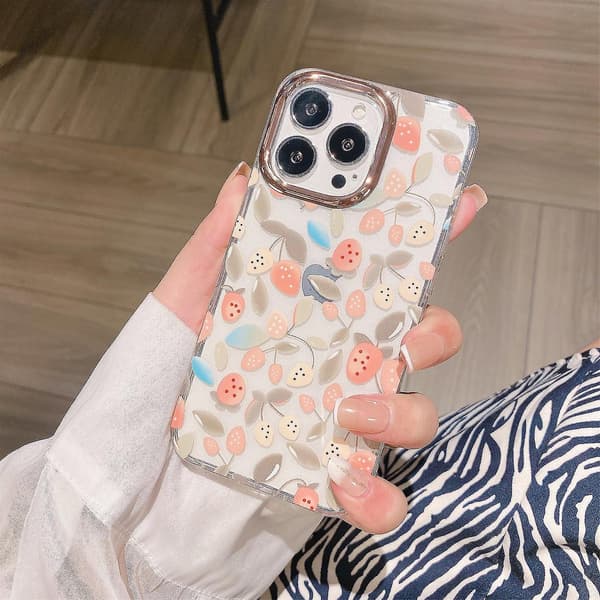 Glitterpulver Blomsterdeksel til iPhone 13 Pro Max Blomst S3