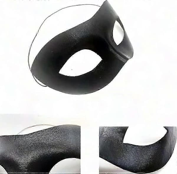 Herre sort maskerade maske til fester, kostumearrangementer, justerbar pasform, stilfuldt PVC-design