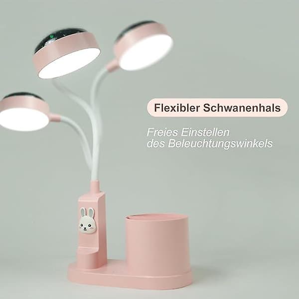 Children's Desk Lamp, Night Light with Pen Holder, Sky Table Lamp with Automatic Color Change, Dimmable Rechargeable LED Reading Lamp for Children
