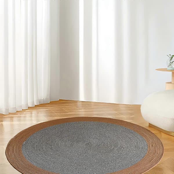 Handvävd matta Handvävd matta Rustik Boho Present Modernt golv för barnkammare Round 100cmx100cm