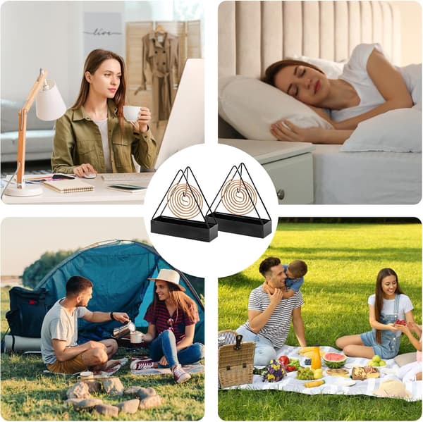 Black Metal Mosquito Coil Holders - Creative Triangular Outdoor Mosquito Coil Incense Spiral