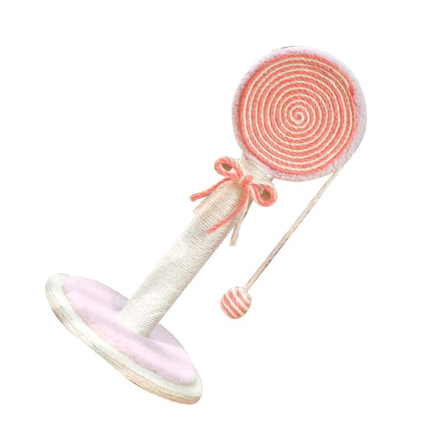 Cat Climbing Frame Lollipop-shaped Sisal Scratch-Grinding Interactive Multifunctional Cat Tree for Kitten Pink
