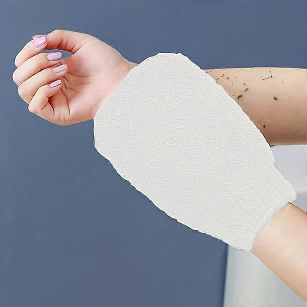 Bärbar badhandske, bubbelnät tvättpåse, resevänlig exfolierande handduk, oparfymerad, 1-pack White
