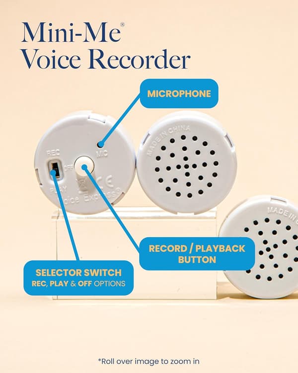 30 Second Voice Recorder (2-Pack) - Record a Personal Message for a Stuffed Animal, Teddy Bear, Doll