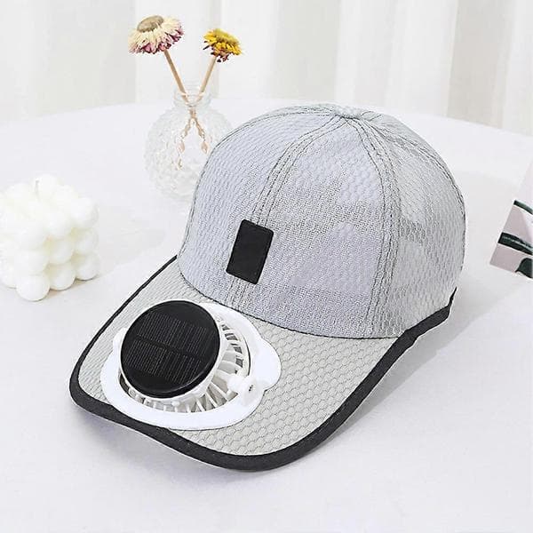 Solar Rechargeable Cap Solar Panel Fan Hat USB Charging Summer Outdoor Breathable Mesh Sun Hat Black