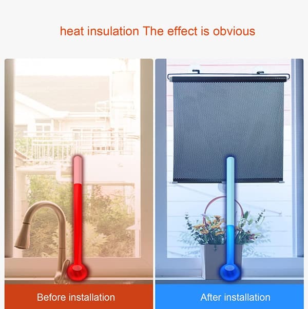 (40x60cm/16x24in) Sun Protection Suction Cup Roller Blind, No Drilling